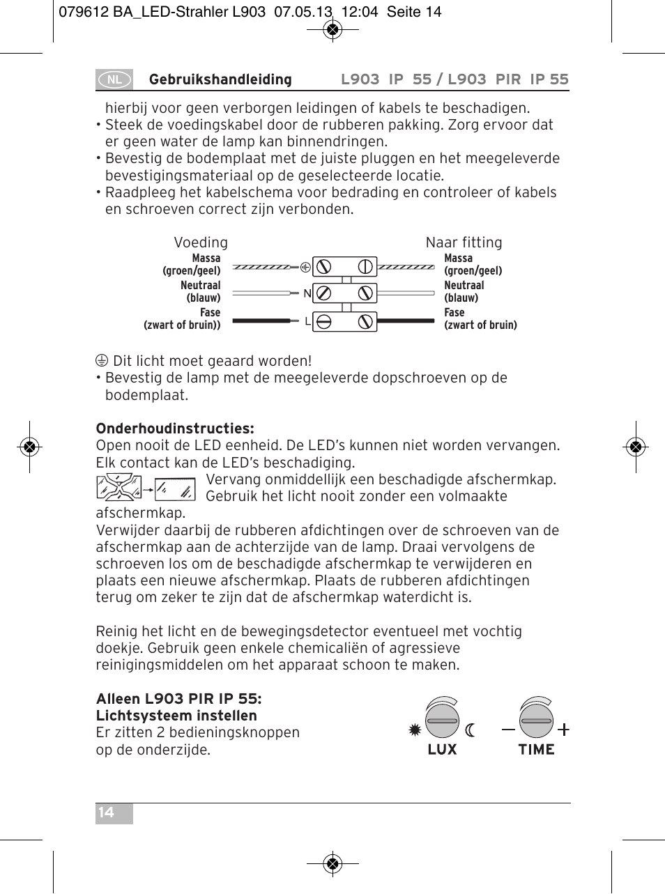 Brennenstuhl Chip LED Light L CN 150 PIR IP44 with PIR sensor 50W 3500lm Energy efficiency class A User Manual | Page 14 / 72