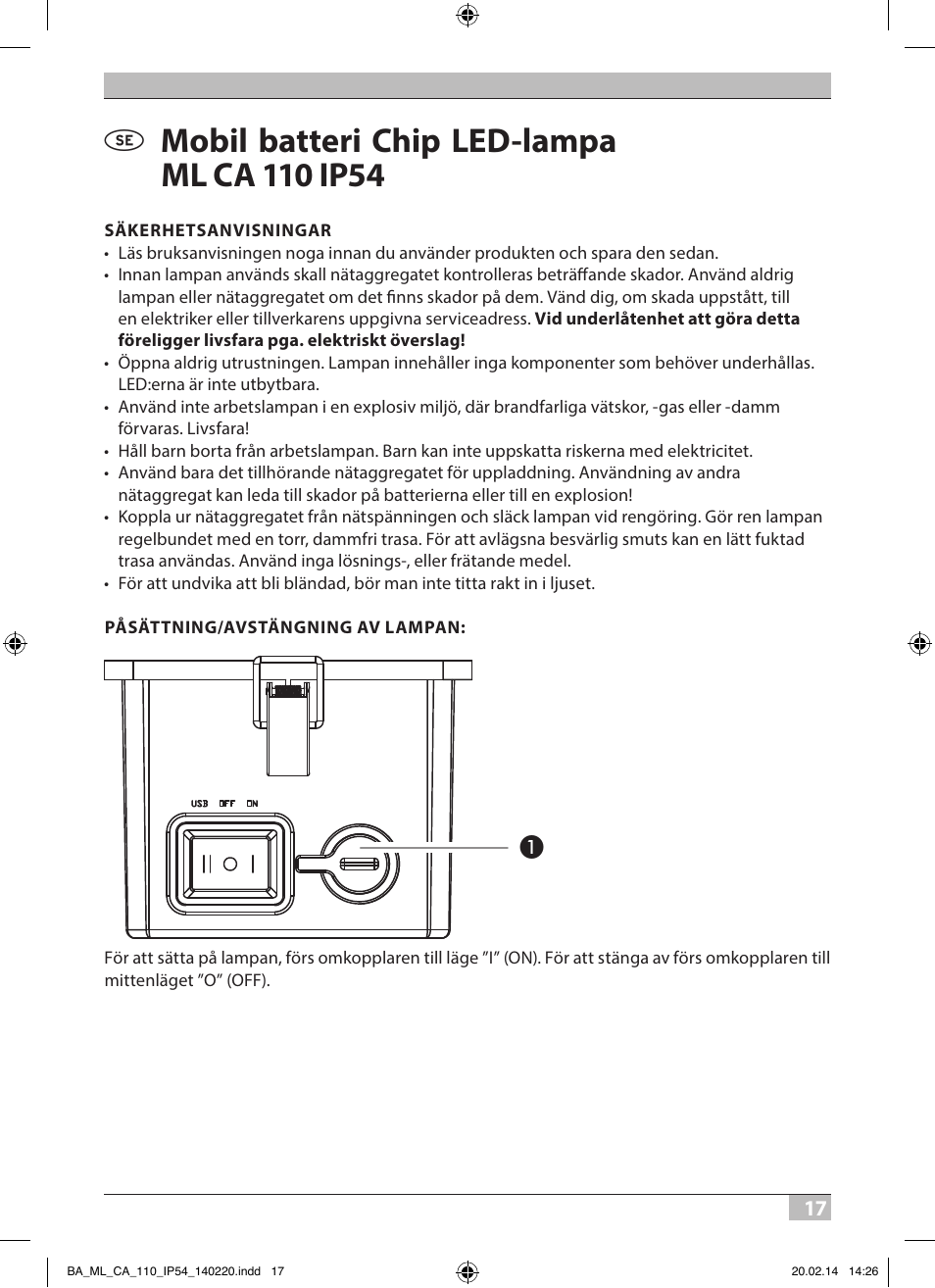 Brennenstuhl Mobile Akku Chip LED Light ML CA 110 IP54 10W 650lm battery exchangeable and with power supply User Manual | Page 17 / 64
