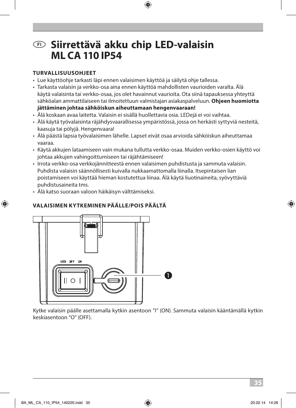 Brennenstuhl Mobile Akku Chip LED Light ML CA 110 IP54 10W 650lm battery exchangeable and with power supply User Manual | Page 35 / 64