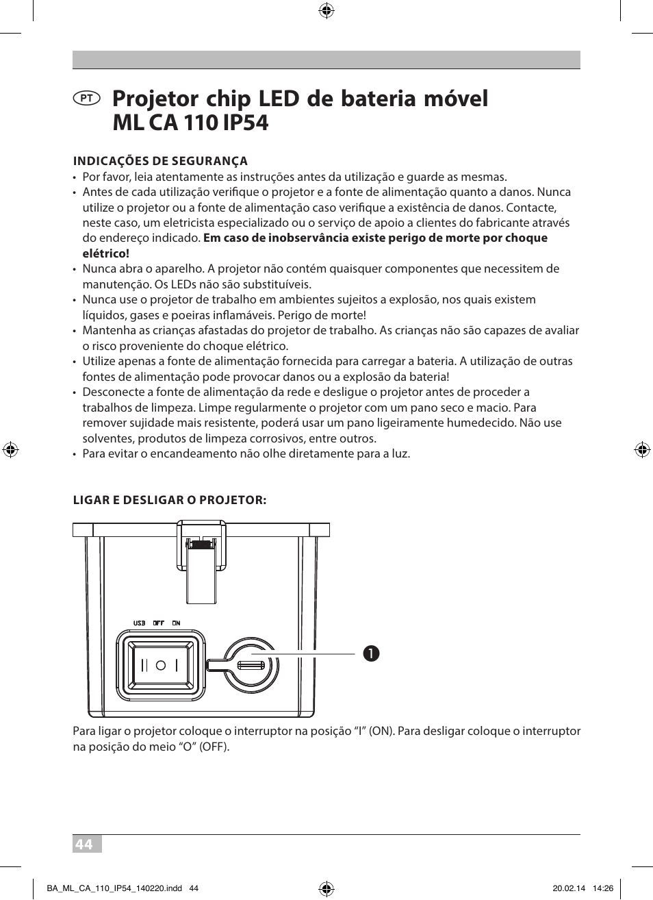 Brennenstuhl Mobile Akku Chip LED Light ML CA 110 IP54 10W 650lm battery exchangeable and with power supply User Manual | Page 44 / 64