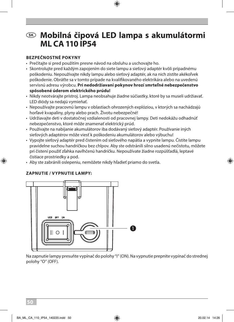 Brennenstuhl Mobile Akku Chip LED Light ML CA 110 IP54 10W 650lm battery exchangeable and with power supply User Manual | Page 50 / 64
