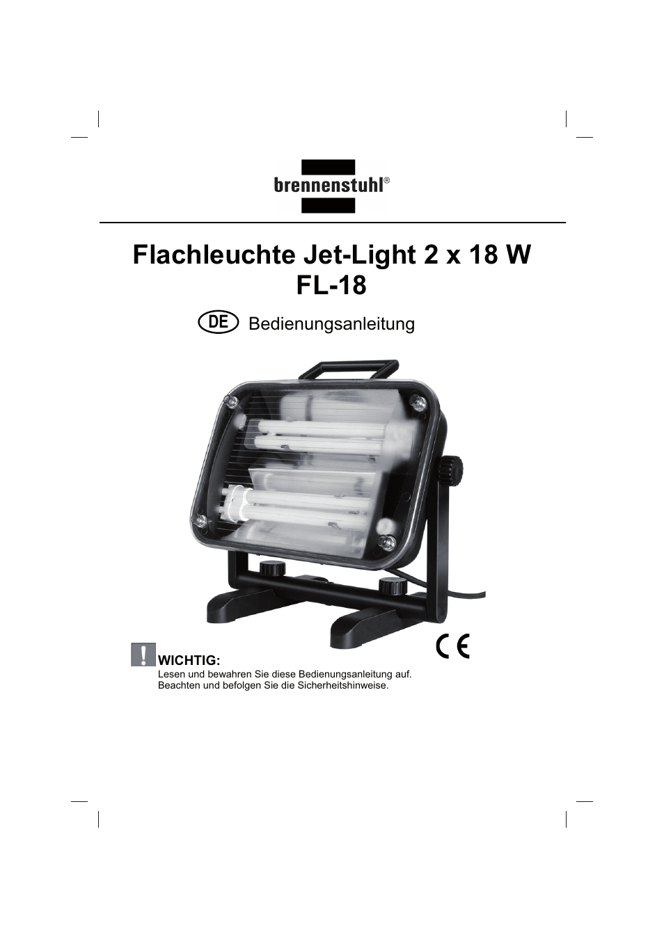 Bedienungsanleitung | Brennenstuhl Flat Light Jet-Light 36Watt IP44 5m H07RN-F 2x1,0 2x18W 2x1200lm Energy efficiency class B User Manual | Page 3 / 64