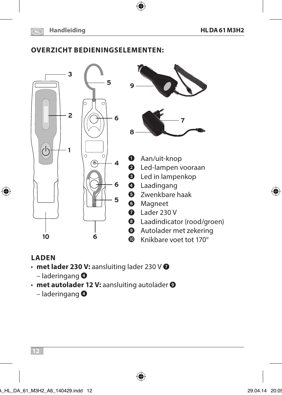 Brennenstuhl 6+1 LED Battery-Operated Multi-Function Light HL DA 61 M3H2 3 magnets, 2 hooks, 170 Рfoldable User Manual | Page 12 / 48