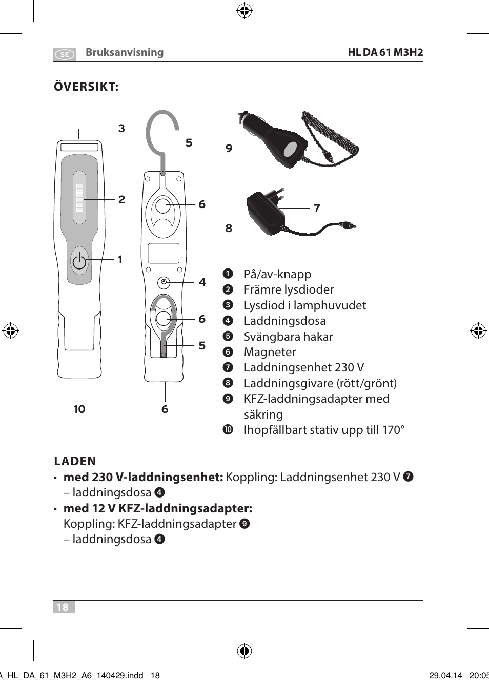 Brennenstuhl 6+1 LED Battery-Operated Multi-Function Light HL DA 61 M3H2 3 magnets, 2 hooks, 170 Рfoldable User Manual | Page 18 / 48