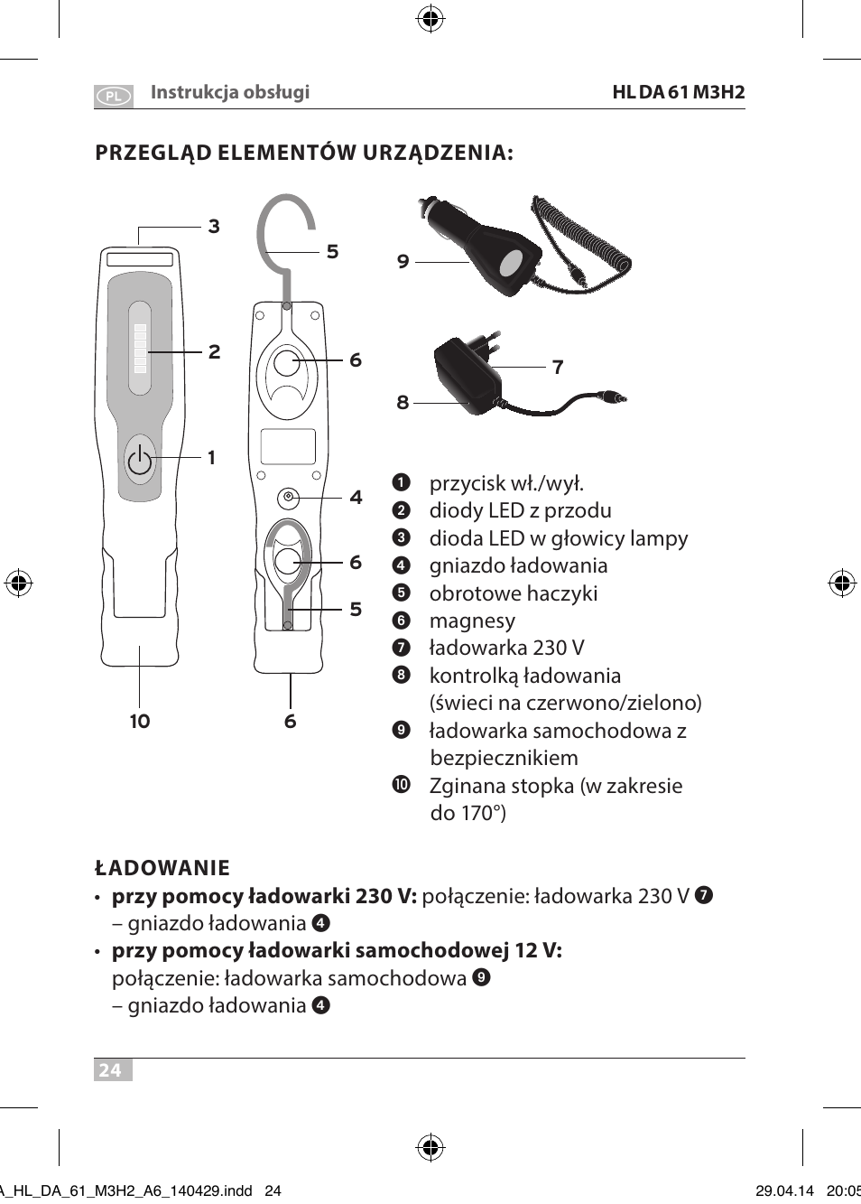 Brennenstuhl 6+1 LED Battery-Operated Multi-Function Light HL DA 61 M3H2 3 magnets, 2 hooks, 170 Рfoldable User Manual | Page 24 / 48