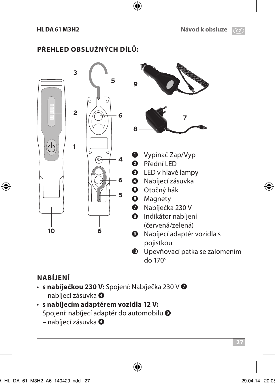 Brennenstuhl 6+1 LED Battery-Operated Multi-Function Light HL DA 61 M3H2 3 magnets, 2 hooks, 170 Рfoldable User Manual | Page 27 / 48