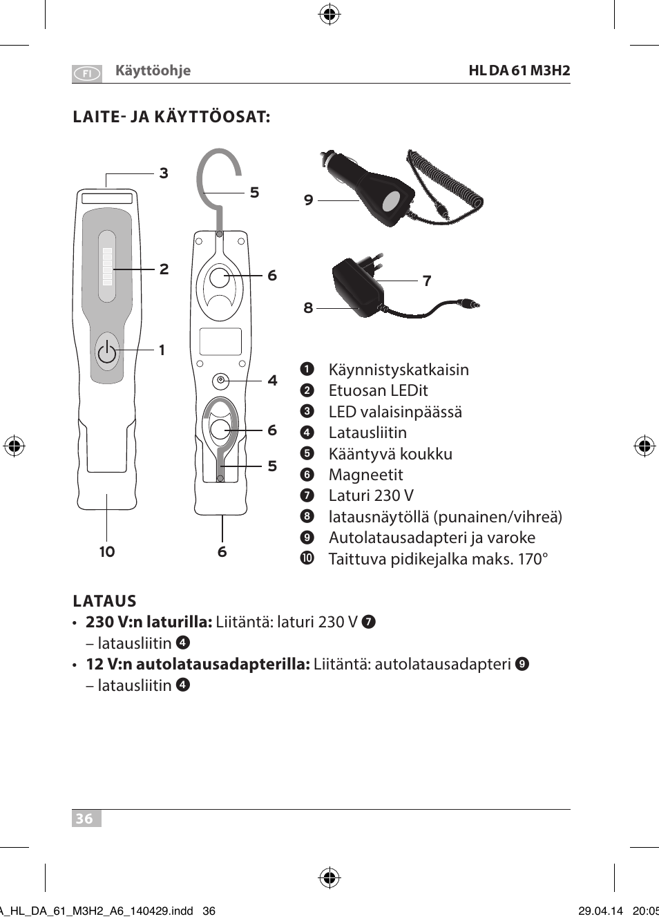 Brennenstuhl 6+1 LED Battery-Operated Multi-Function Light HL DA 61 M3H2 3 magnets, 2 hooks, 170 Рfoldable User Manual | Page 36 / 48