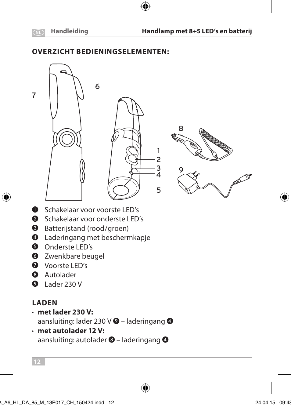 Brennenstuhl 8+5 LED Akku Hand Lamp HL DA 85 M 240lm 6000K 3h User Manual | Page 12 / 52