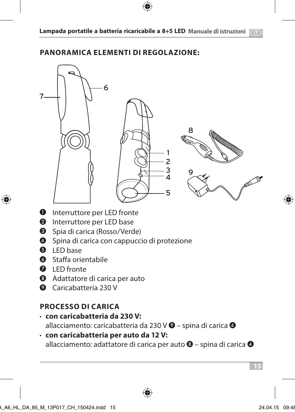 Brennenstuhl 8+5 LED Akku Hand Lamp HL DA 85 M 240lm 6000K 3h User Manual | Page 15 / 52