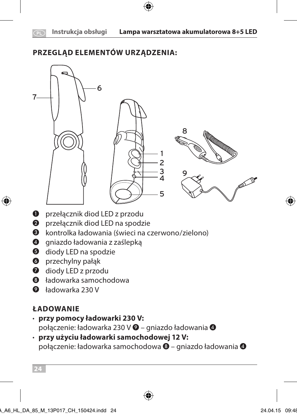 Brennenstuhl 8+5 LED Akku Hand Lamp HL DA 85 M 240lm 6000K 3h User Manual | Page 24 / 52