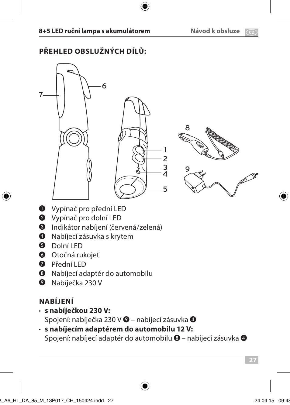 Brennenstuhl 8+5 LED Akku Hand Lamp HL DA 85 M 240lm 6000K 3h User Manual | Page 27 / 52