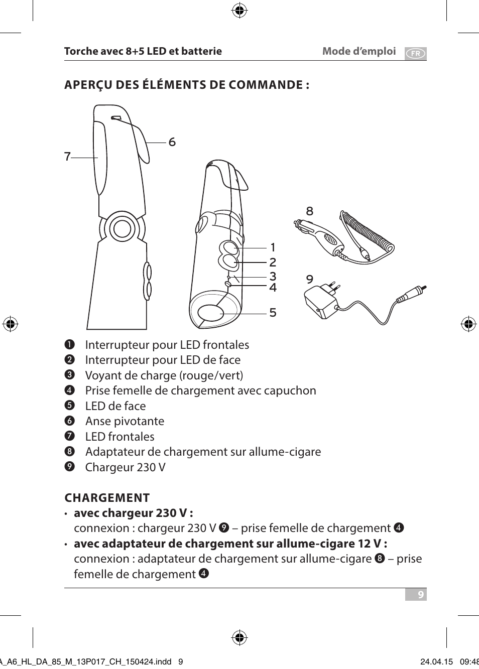 Brennenstuhl 8+5 LED Akku Hand Lamp HL DA 85 M 240lm 6000K 3h User Manual | Page 9 / 52