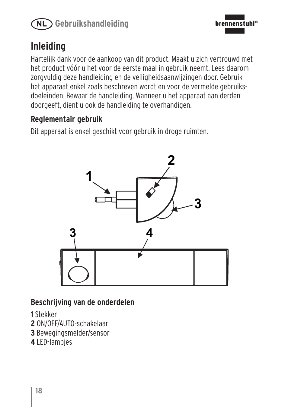 Inleiding | Brennenstuhl LED Nightlight NL 9 with PIR sensor and twilight sensor User Manual | Page 18 / 48