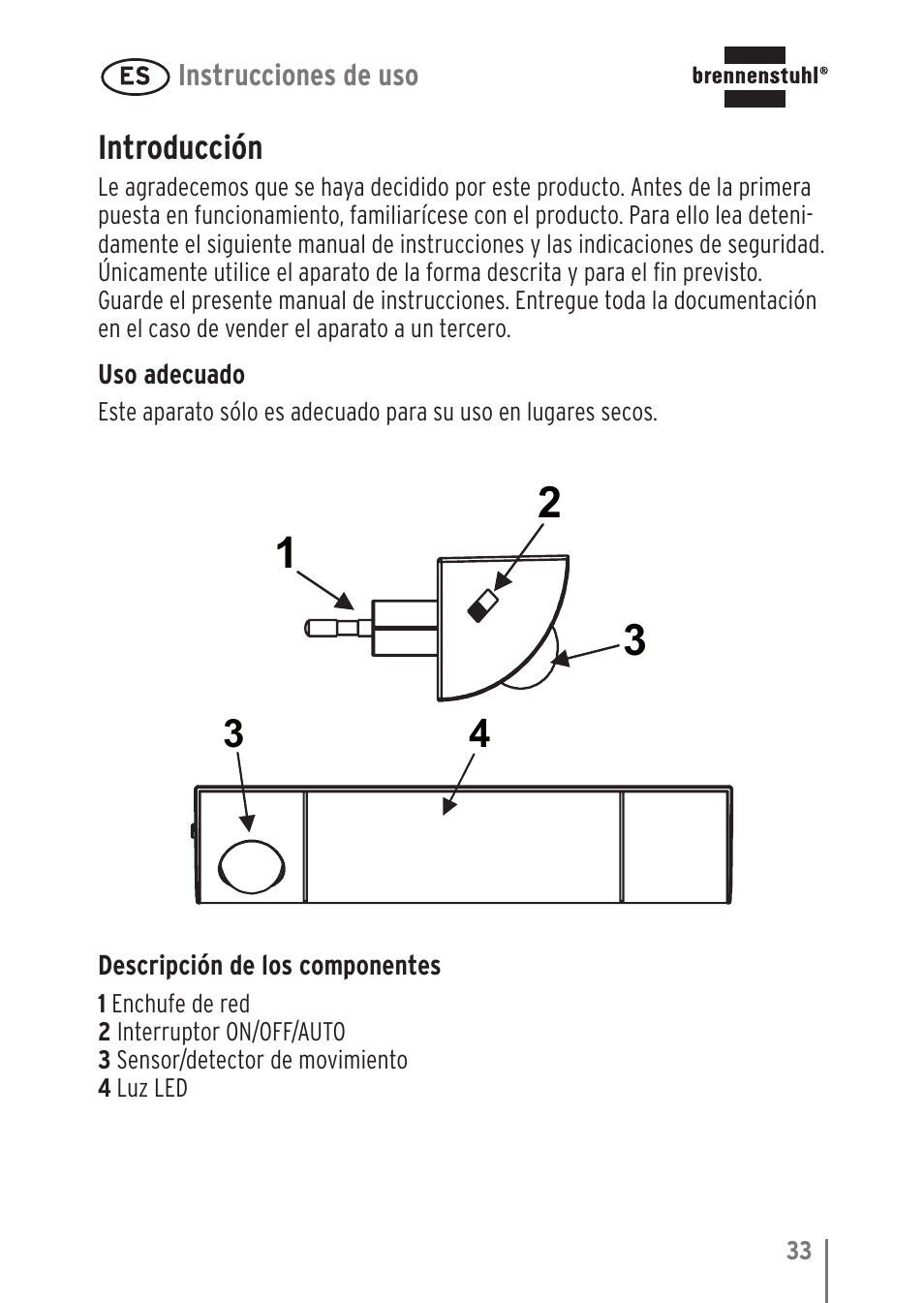 Introducción | Brennenstuhl LED Nightlight NL 9 with PIR sensor and twilight sensor User Manual | Page 33 / 48