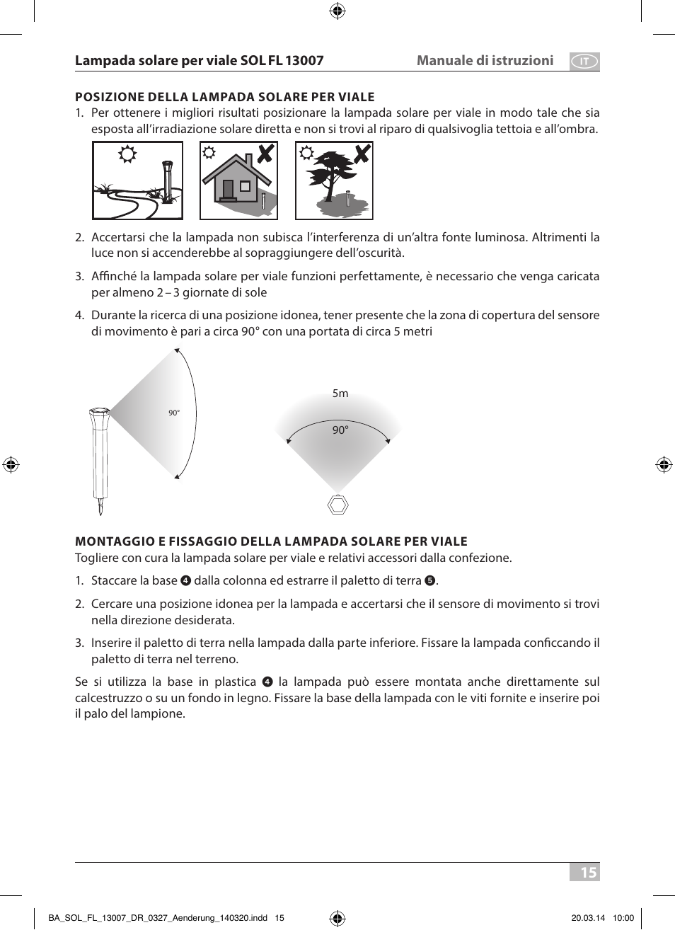 Brennenstuhl Solar LED Pavement Light SOL FL 13007 with PIR sensor and twilight sensor 13xLED 91lm Colour Alu/Silver User Manual | Page 15 / 48