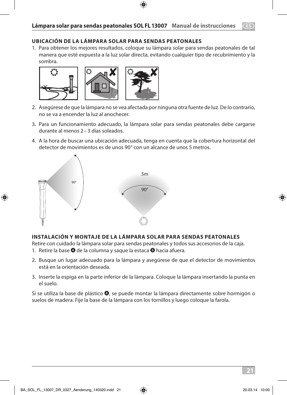 Brennenstuhl Solar LED Pavement Light SOL FL 13007 with PIR sensor and twilight sensor 13xLED 91lm Colour Alu/Silver User Manual | Page 21 / 48