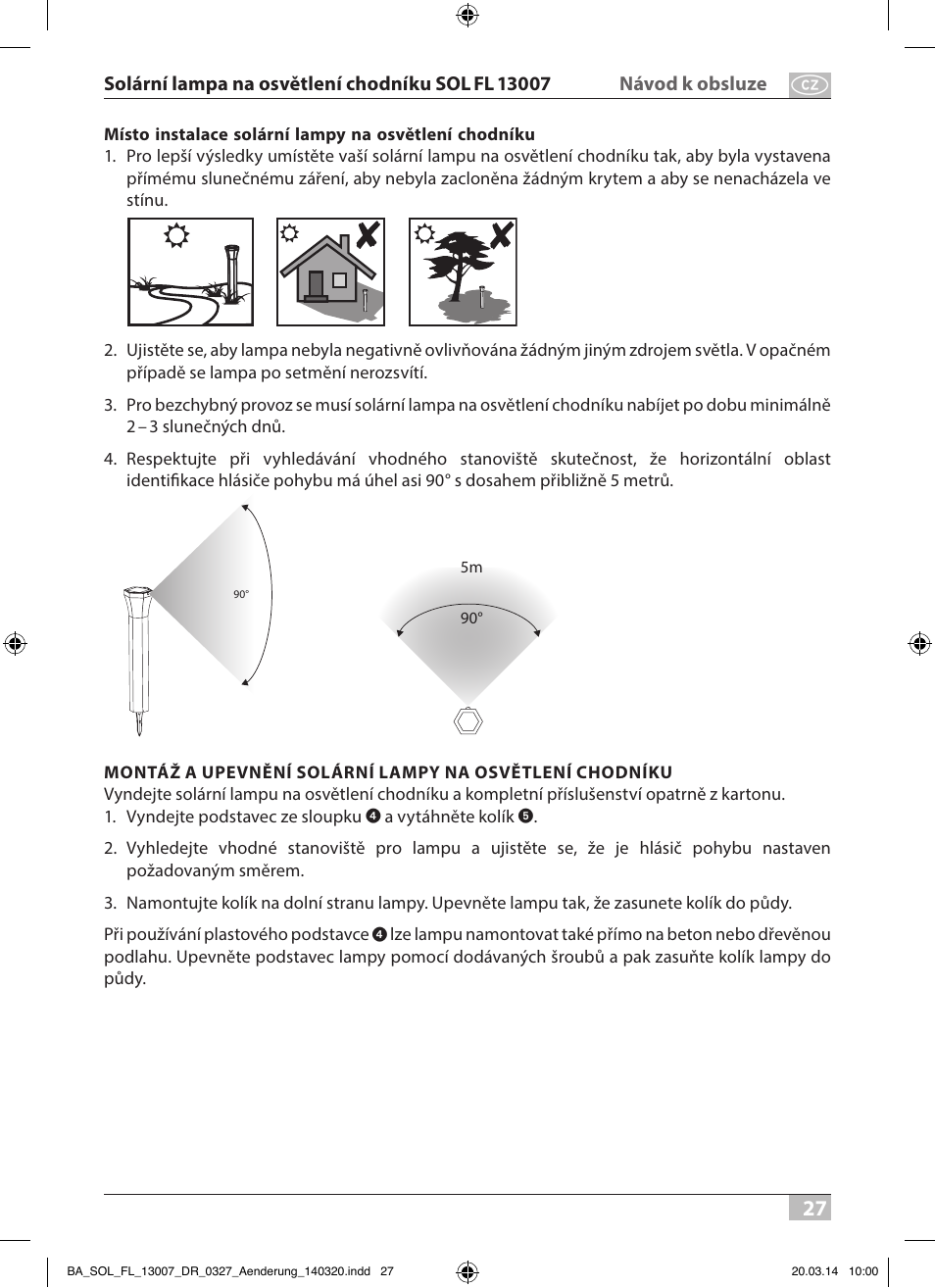 Brennenstuhl Solar LED Pavement Light SOL FL 13007 with PIR sensor and twilight sensor 13xLED 91lm Colour Alu/Silver User Manual | Page 27 / 48