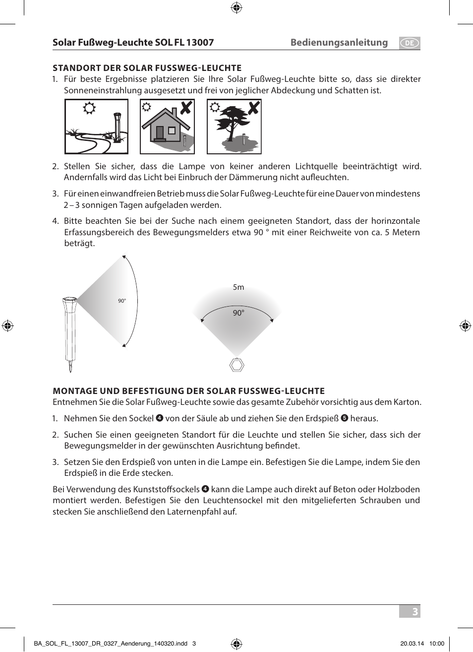 Brennenstuhl Solar LED Pavement Light SOL FL 13007 with PIR sensor and twilight sensor 13xLED 91lm Colour Alu/Silver User Manual | Page 3 / 48