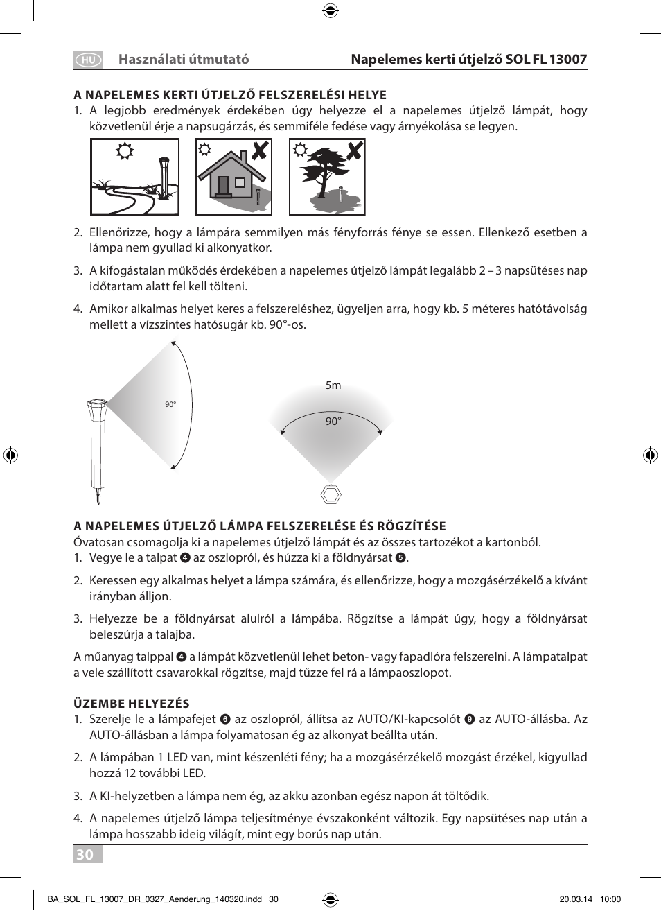 Brennenstuhl Solar LED Pavement Light SOL FL 13007 with PIR sensor and twilight sensor 13xLED 91lm Colour Alu/Silver User Manual | Page 30 / 48