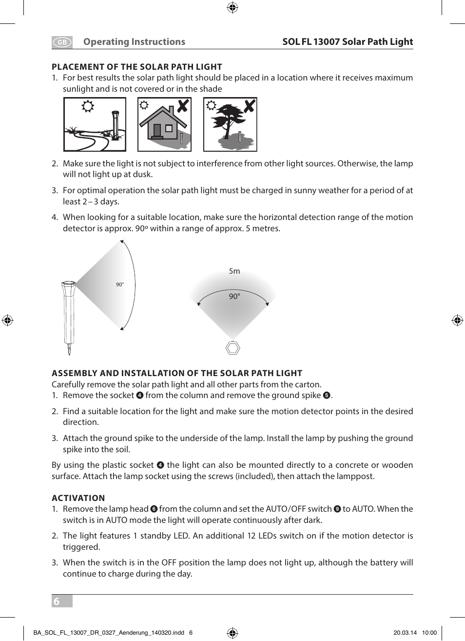 Brennenstuhl Solar LED Pavement Light SOL FL 13007 with PIR sensor and twilight sensor 13xLED 91lm Colour Alu/Silver User Manual | Page 6 / 48