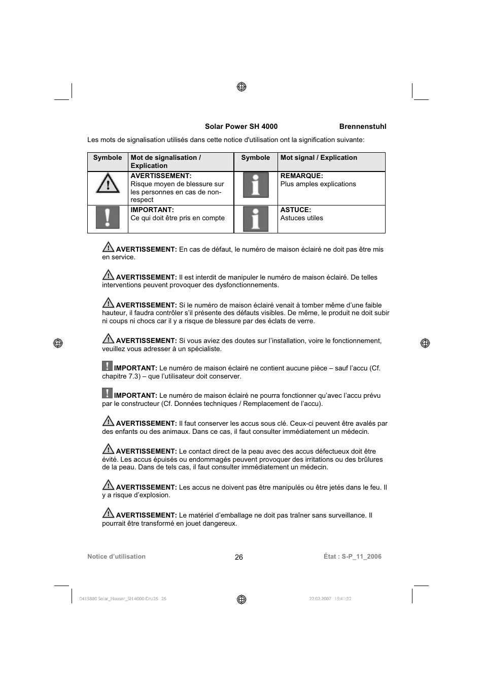 Brennenstuhl Illuminated House Number Solar Power SH 4000 User Manual | Page 26 / 104