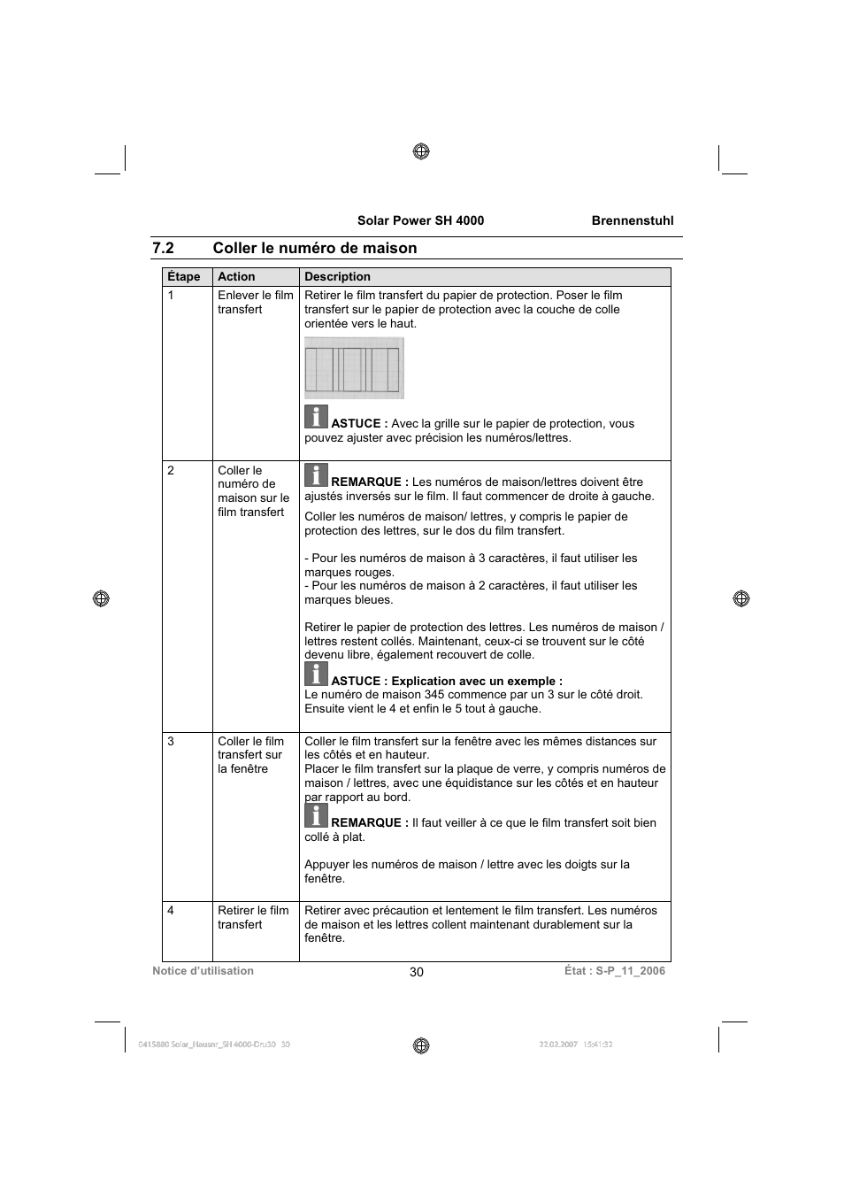2 coller le numéro de maison | Brennenstuhl Illuminated House Number Solar Power SH 4000 User Manual | Page 30 / 104