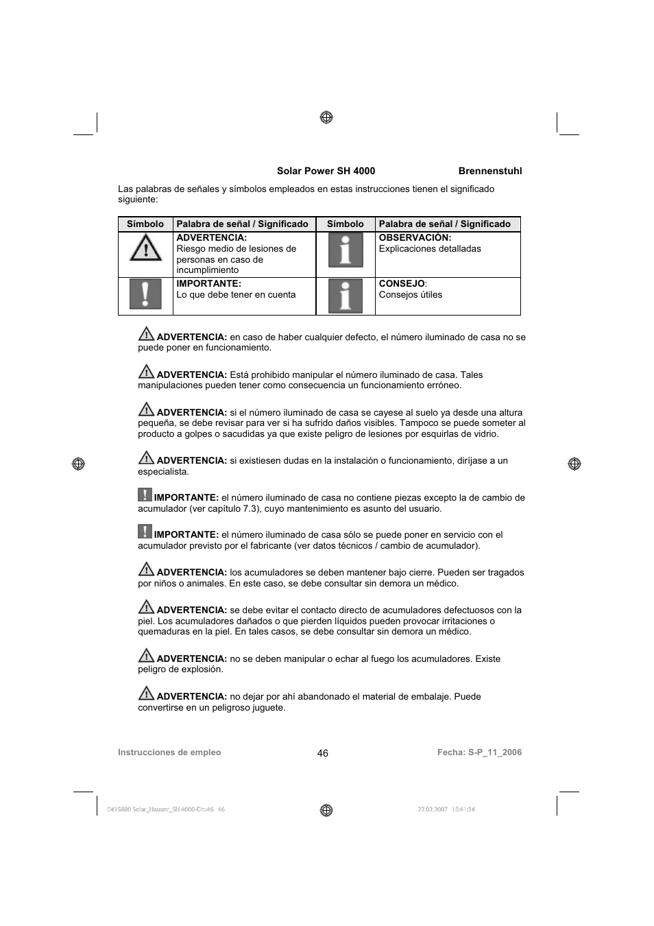 Brennenstuhl Illuminated House Number Solar Power SH 4000 User Manual | Page 46 / 104