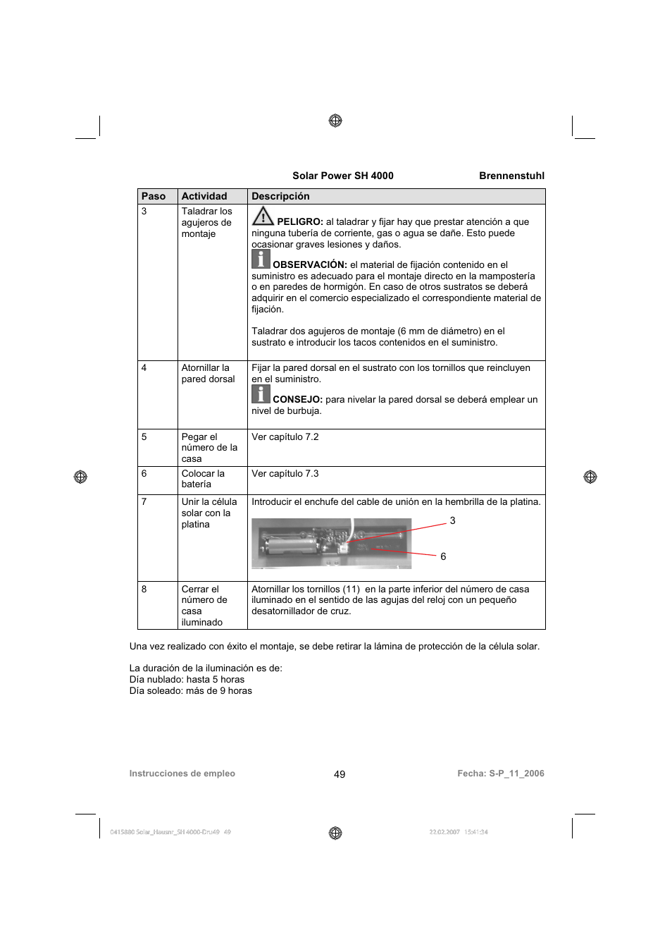 Brennenstuhl Illuminated House Number Solar Power SH 4000 User Manual | Page 49 / 104