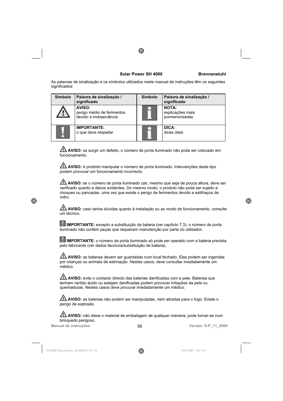 Brennenstuhl Illuminated House Number Solar Power SH 4000 User Manual | Page 56 / 104