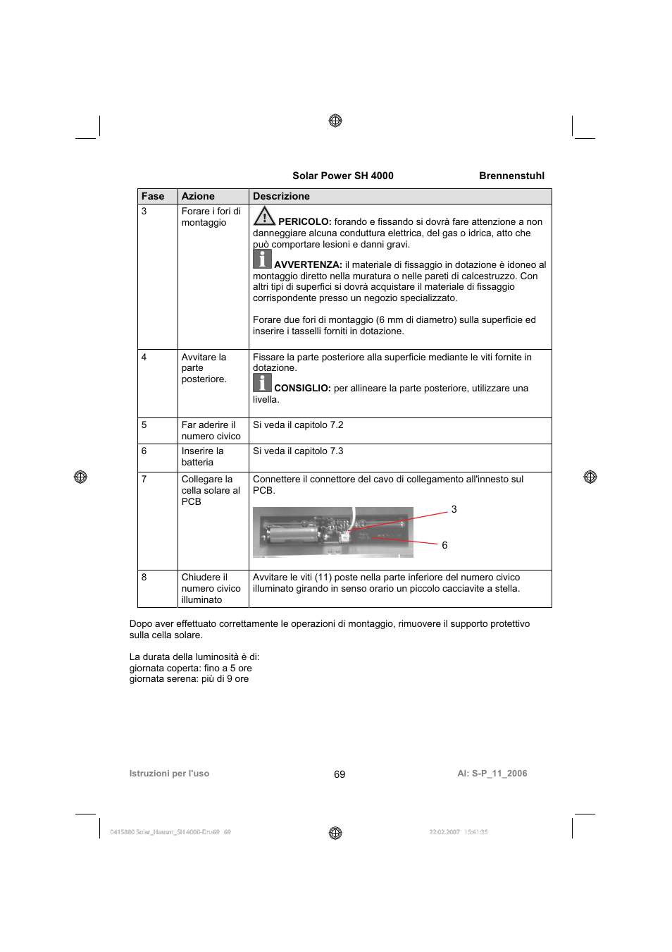 Brennenstuhl Illuminated House Number Solar Power SH 4000 User Manual | Page 69 / 104