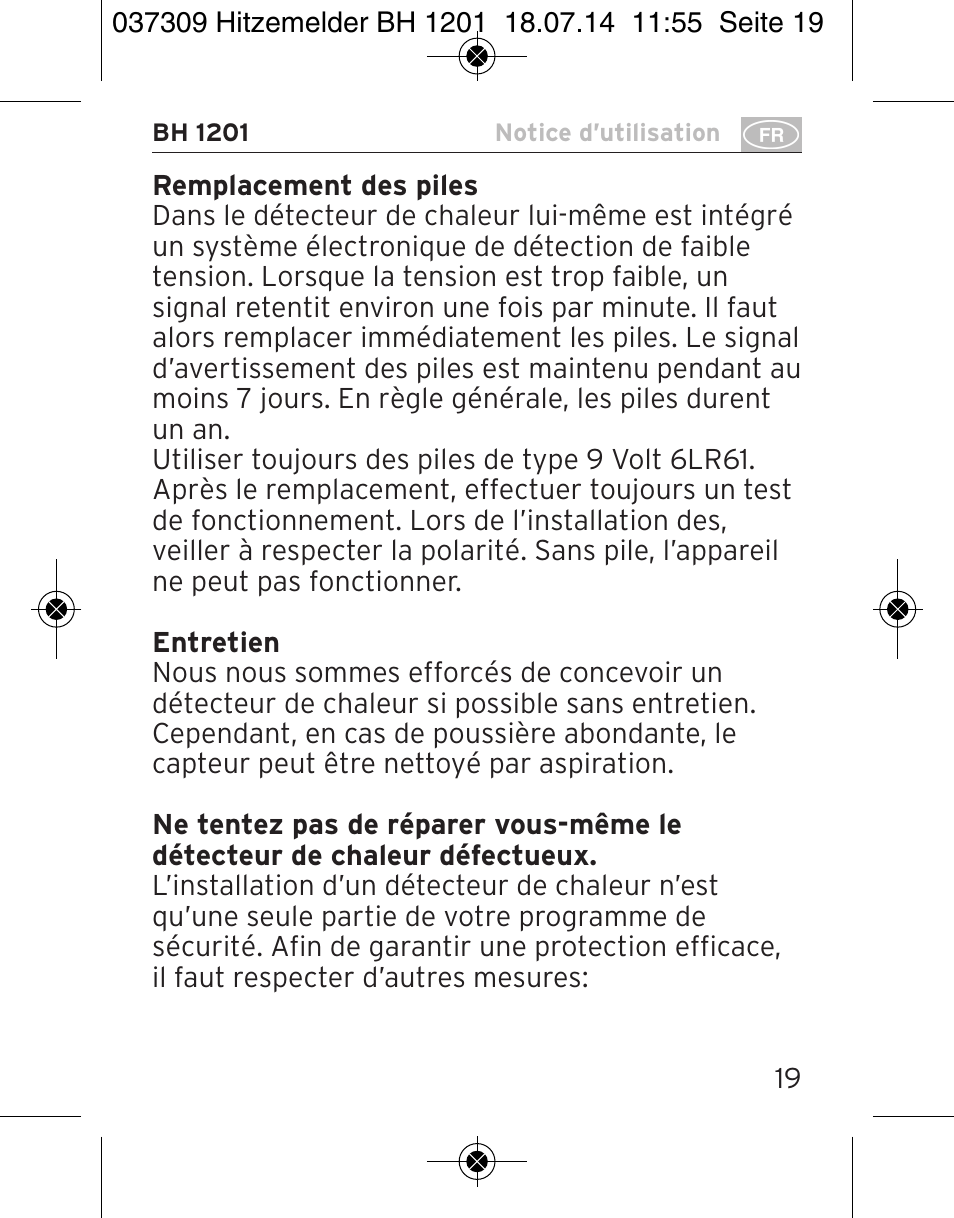 Brennenstuhl Heat Detector BH 1201 User Manual | Page 19 / 56