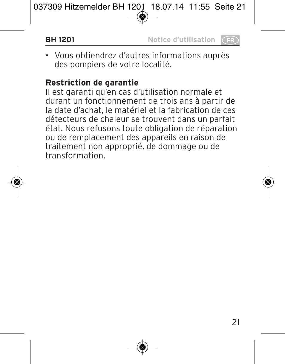 Brennenstuhl Heat Detector BH 1201 User Manual | Page 21 / 56
