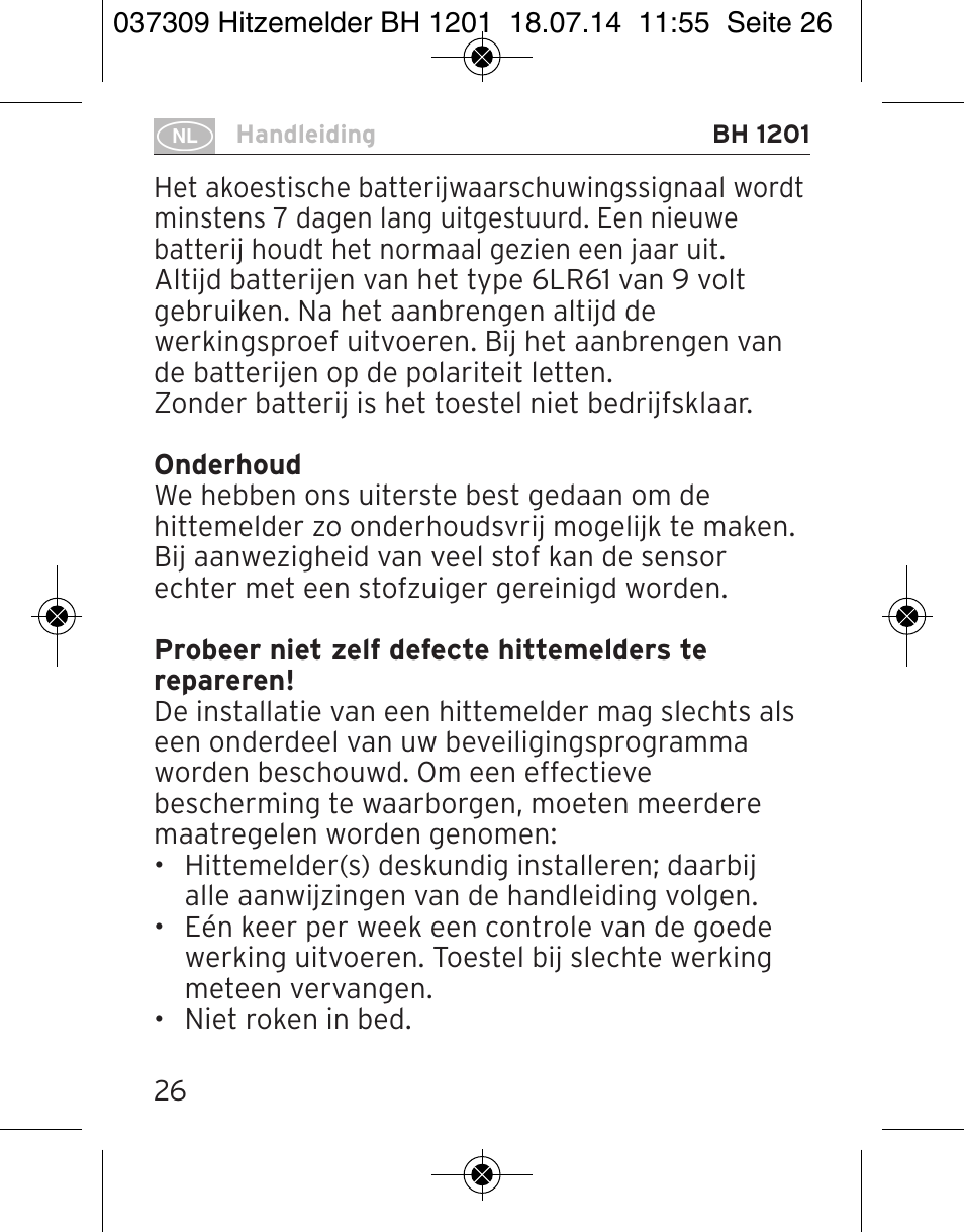 Brennenstuhl Heat Detector BH 1201 User Manual | Page 26 / 56