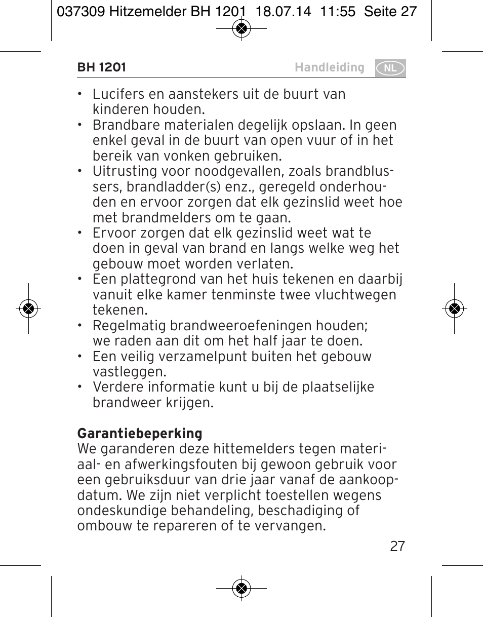 Brennenstuhl Heat Detector BH 1201 User Manual | Page 27 / 56
