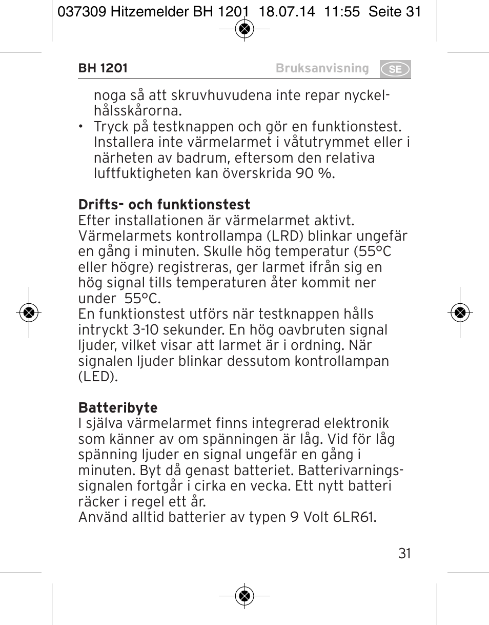 Brennenstuhl Heat Detector BH 1201 User Manual | Page 31 / 56