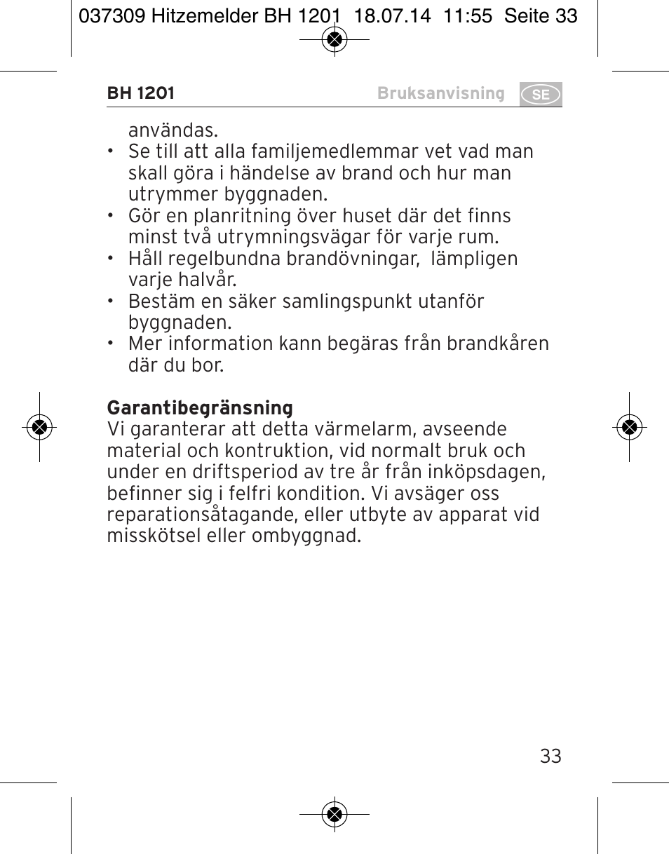 Brennenstuhl Heat Detector BH 1201 User Manual | Page 33 / 56