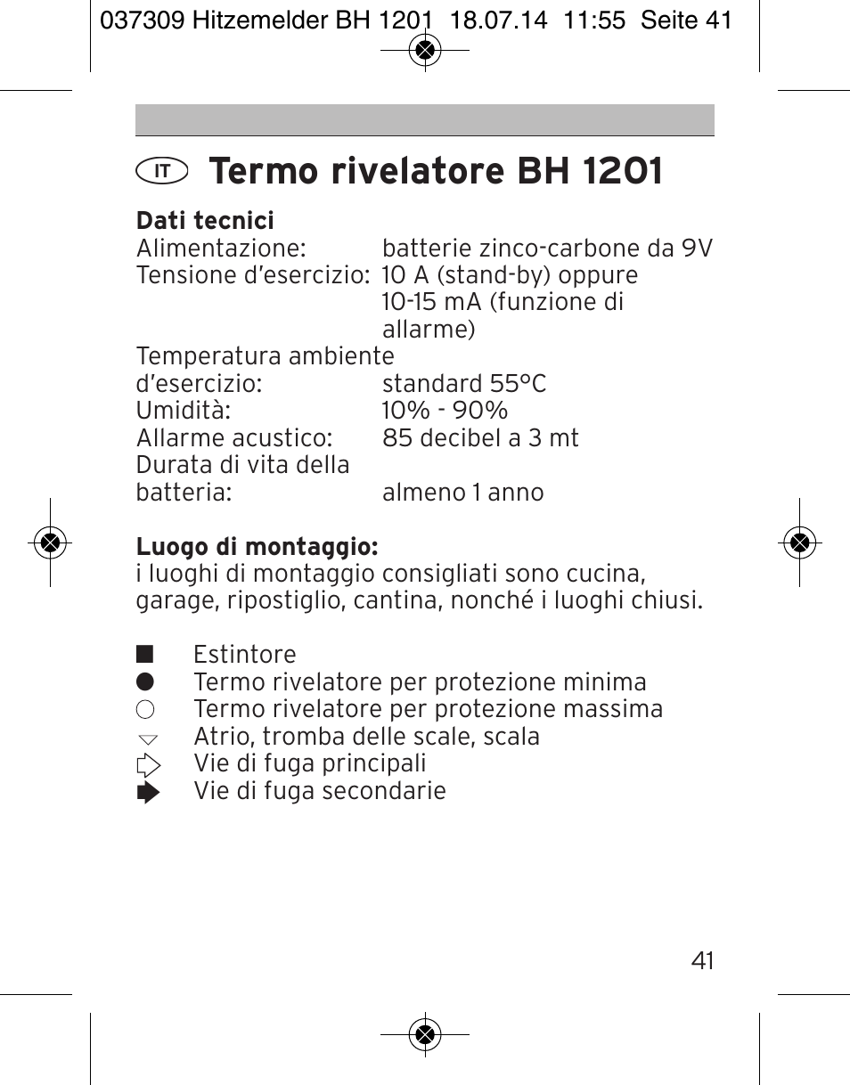 Termo rivelatore bh 1201 | Brennenstuhl Heat Detector BH 1201 User Manual | Page 41 / 56