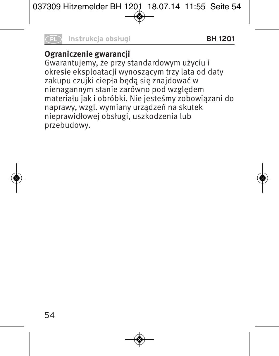 Brennenstuhl Heat Detector BH 1201 User Manual | Page 54 / 56