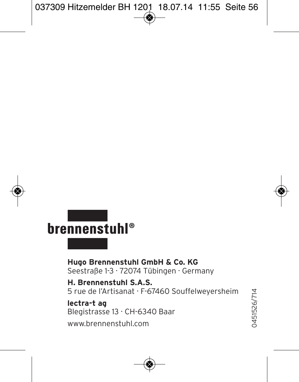 Brennenstuhl Heat Detector BH 1201 User Manual | Page 56 / 56