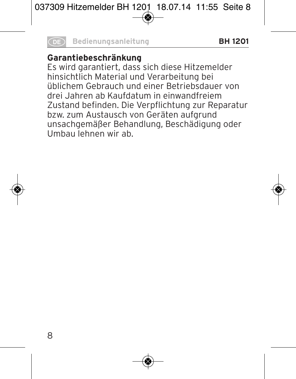 Brennenstuhl Heat Detector BH 1201 User Manual | Page 8 / 56