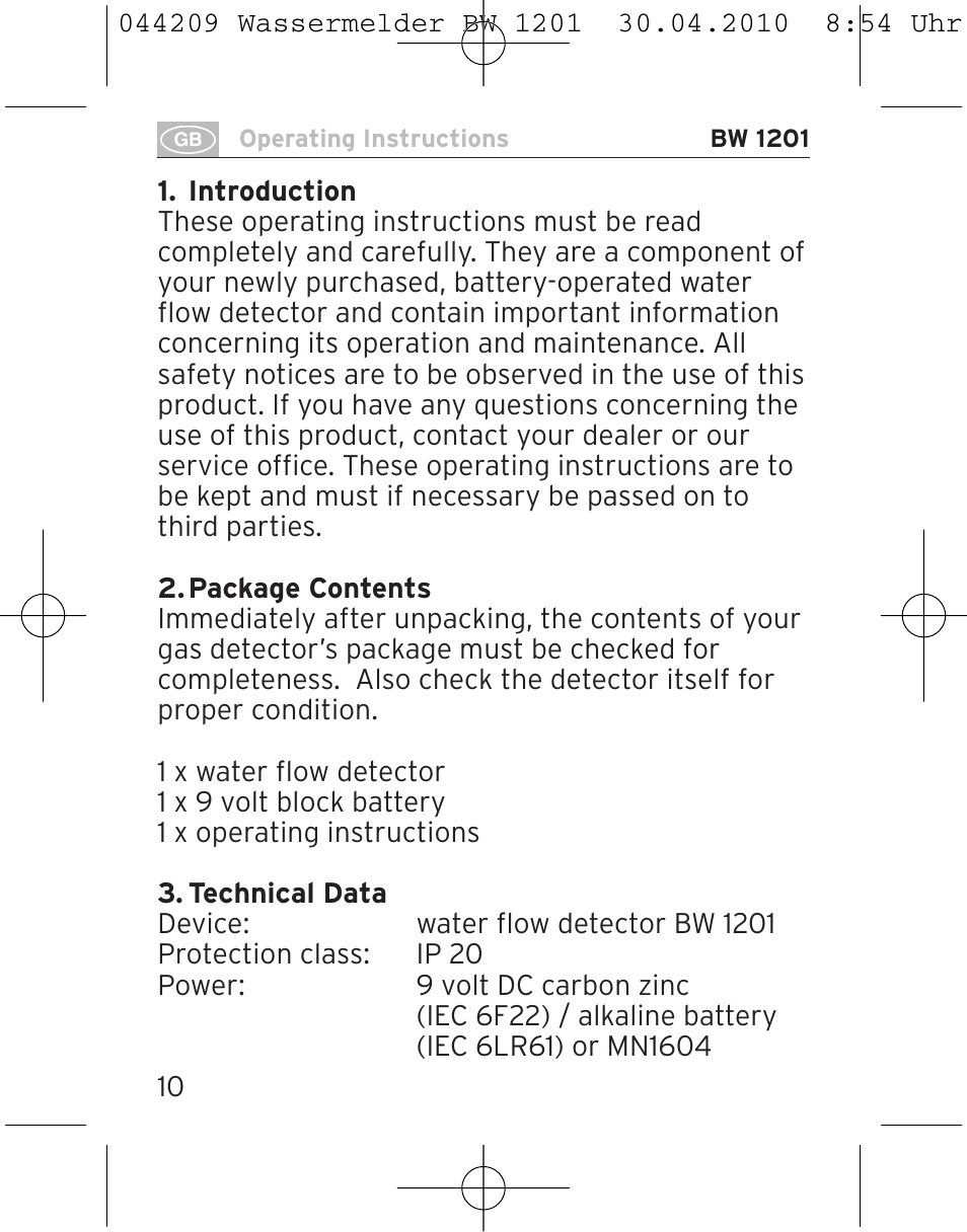 Brennenstuhl Water Detector BW 1201 User Manual | Page 10 / 56