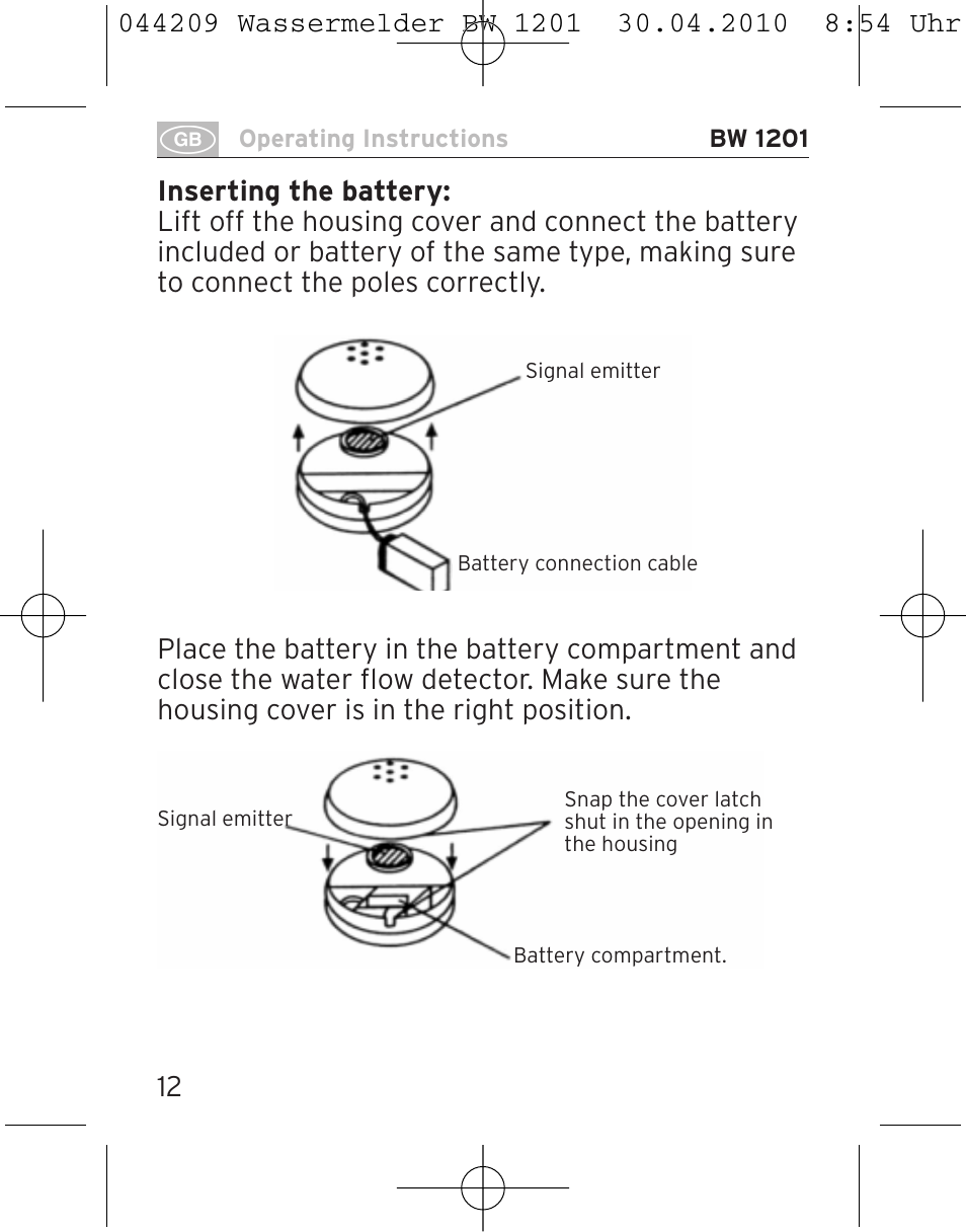 Brennenstuhl Water Detector BW 1201 User Manual | Page 12 / 56