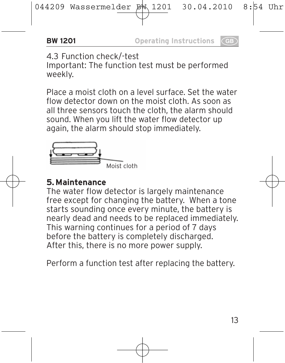 Brennenstuhl Water Detector BW 1201 User Manual | Page 13 / 56