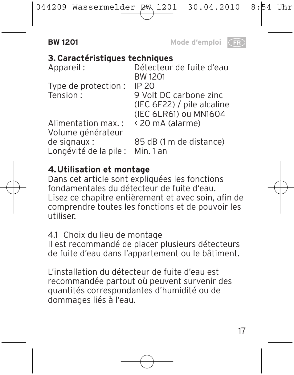 Brennenstuhl Water Detector BW 1201 User Manual | Page 17 / 56