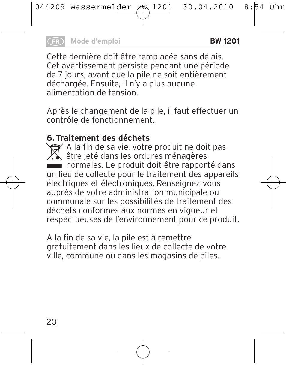 Brennenstuhl Water Detector BW 1201 User Manual | Page 20 / 56