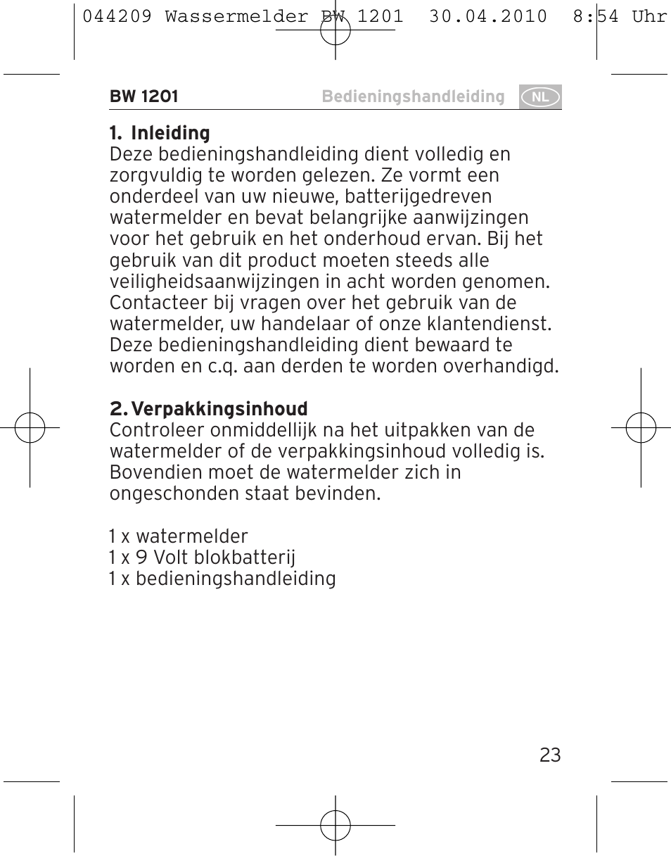 Brennenstuhl Water Detector BW 1201 User Manual | Page 23 / 56