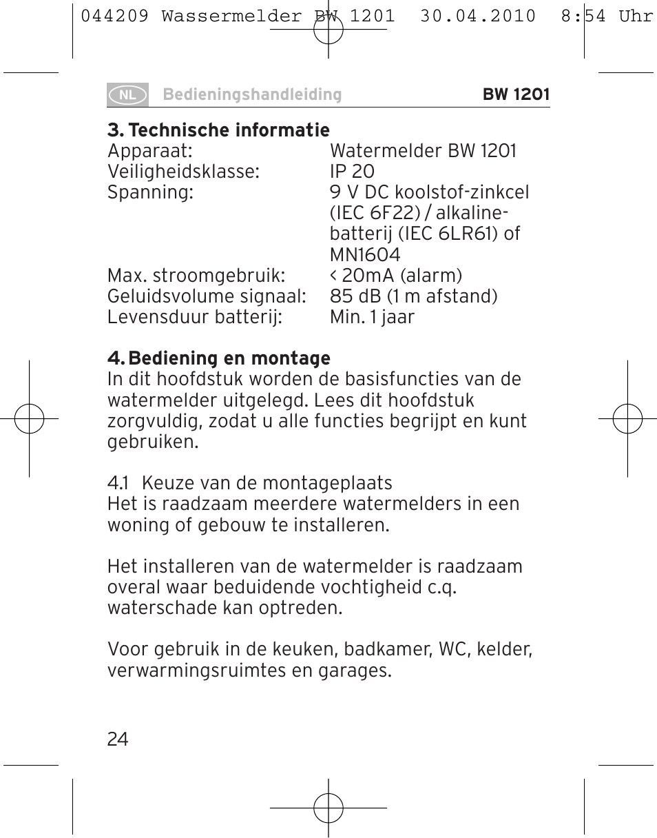 Brennenstuhl Water Detector BW 1201 User Manual | Page 24 / 56