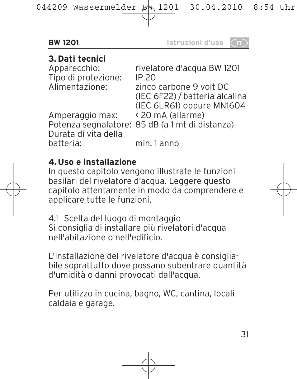 Brennenstuhl Water Detector BW 1201 User Manual | Page 31 / 56