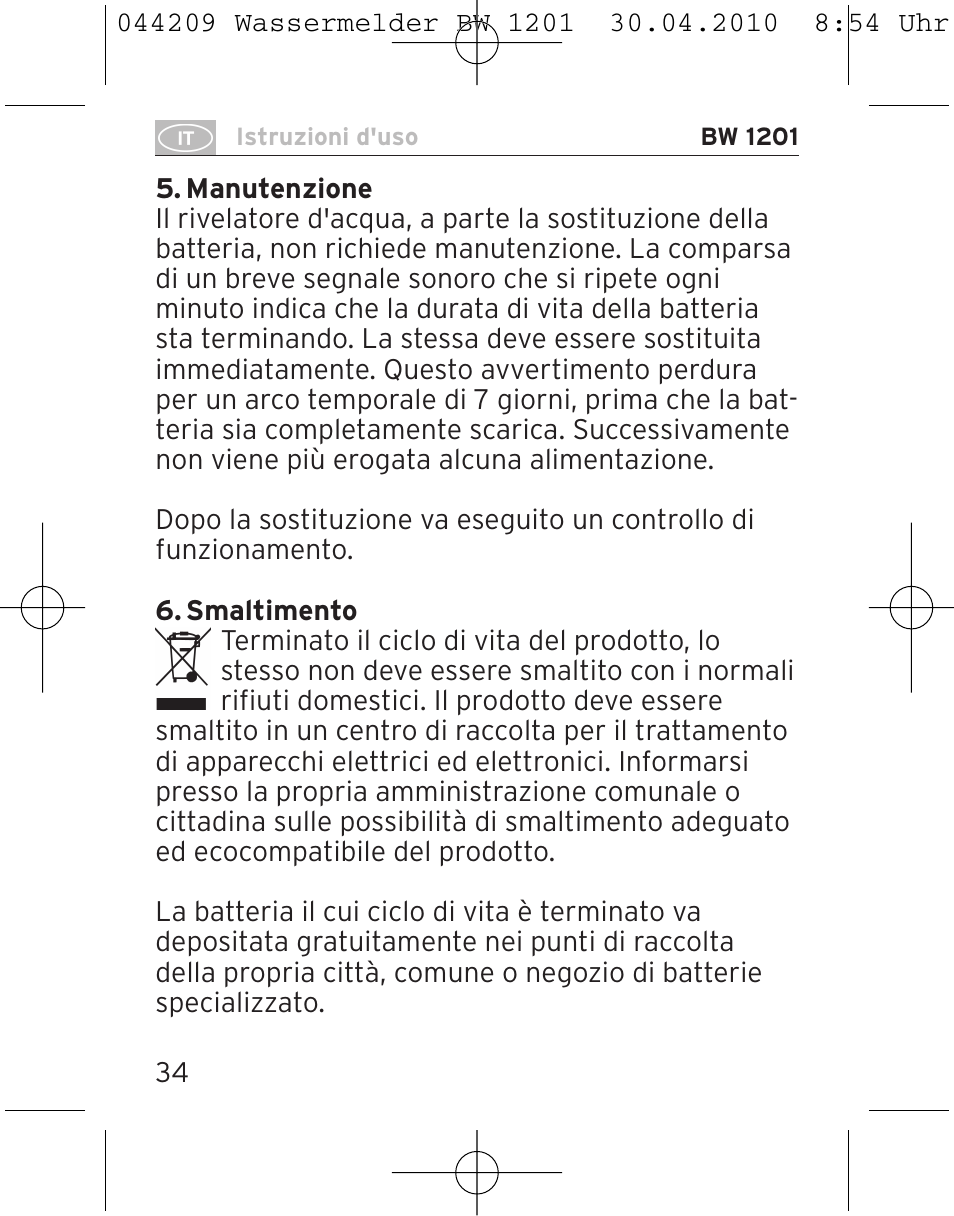 Brennenstuhl Water Detector BW 1201 User Manual | Page 34 / 56