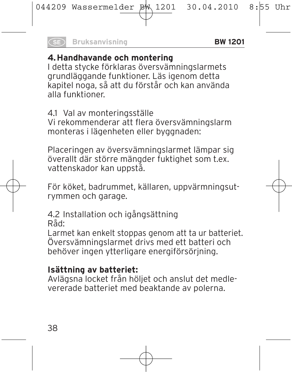 Brennenstuhl Water Detector BW 1201 User Manual | Page 38 / 56